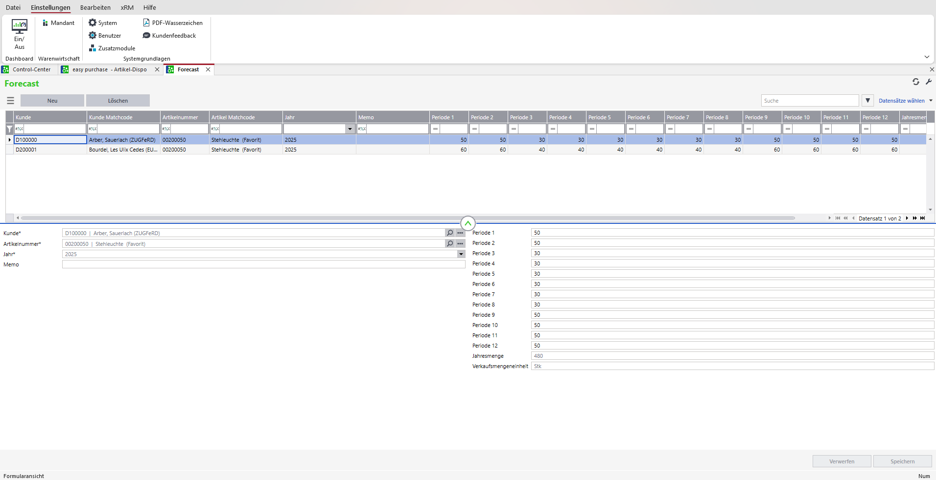 Easy_Purchase_02_Forecast_Planung