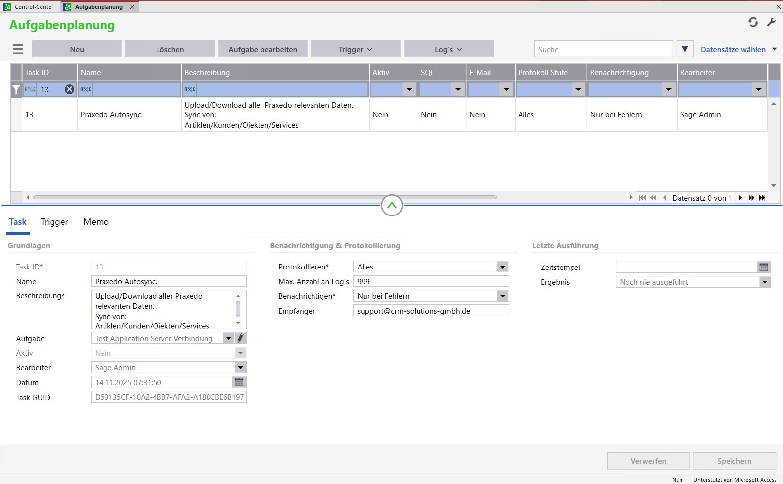 Aufgabenplanung Autosync 1. 1